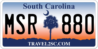 SC license plate MSR880
