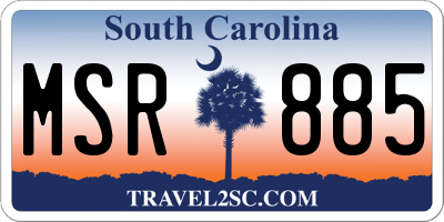 SC license plate MSR885
