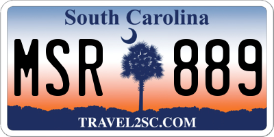 SC license plate MSR889