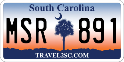 SC license plate MSR891