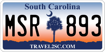 SC license plate MSR893