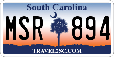 SC license plate MSR894