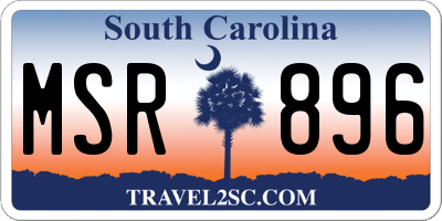 SC license plate MSR896