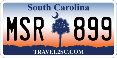 SC license plate MSR899