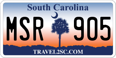 SC license plate MSR905