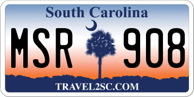 SC license plate MSR908