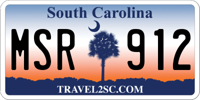 SC license plate MSR912