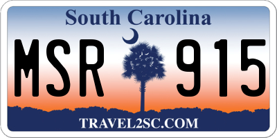 SC license plate MSR915