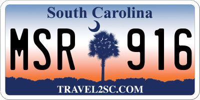 SC license plate MSR916