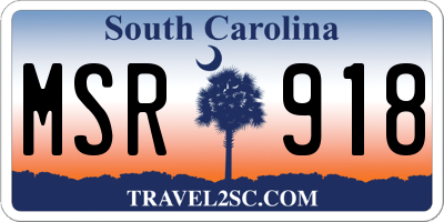 SC license plate MSR918