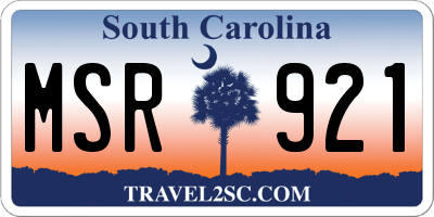 SC license plate MSR921