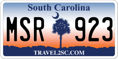SC license plate MSR923