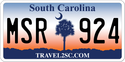 SC license plate MSR924