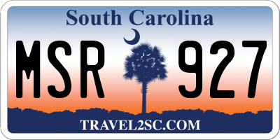 SC license plate MSR927