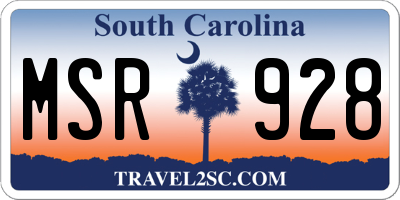 SC license plate MSR928