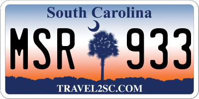 SC license plate MSR933