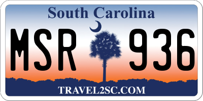 SC license plate MSR936