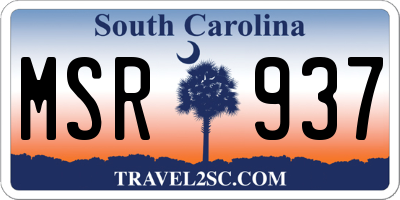 SC license plate MSR937
