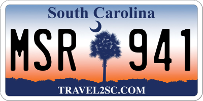 SC license plate MSR941