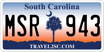 SC license plate MSR943