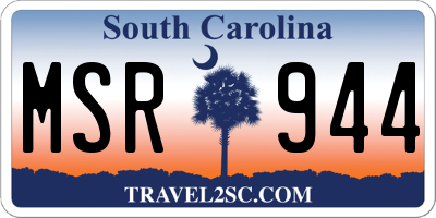 SC license plate MSR944