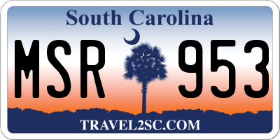 SC license plate MSR953