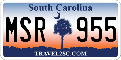 SC license plate MSR955