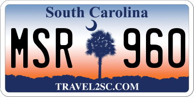 SC license plate MSR960
