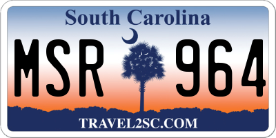 SC license plate MSR964