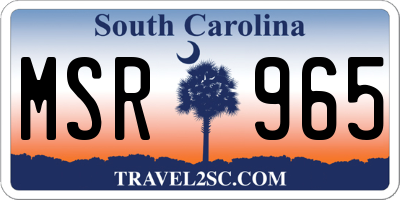 SC license plate MSR965