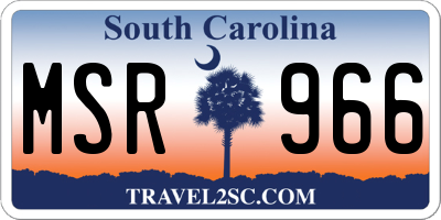 SC license plate MSR966