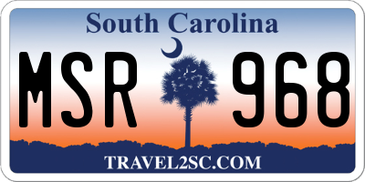 SC license plate MSR968