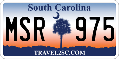 SC license plate MSR975