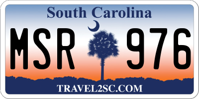 SC license plate MSR976
