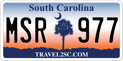 SC license plate MSR977