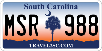 SC license plate MSR988