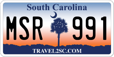 SC license plate MSR991