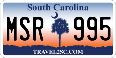 SC license plate MSR995