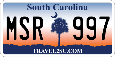SC license plate MSR997