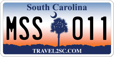SC license plate MSS011