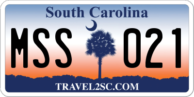 SC license plate MSS021