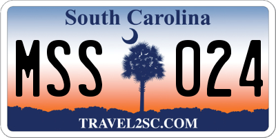 SC license plate MSS024