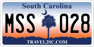 SC license plate MSS028