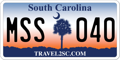 SC license plate MSS040