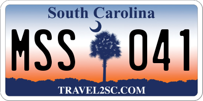 SC license plate MSS041