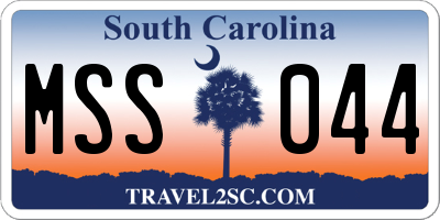 SC license plate MSS044