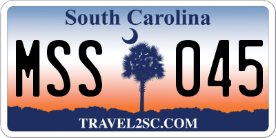 SC license plate MSS045