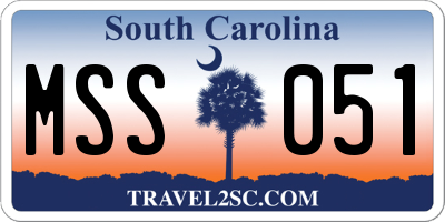 SC license plate MSS051