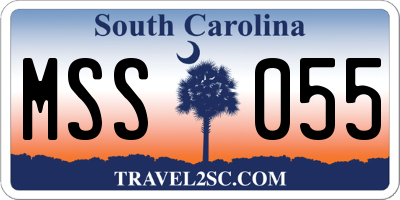 SC license plate MSS055
