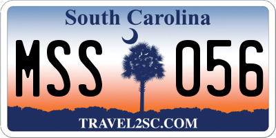 SC license plate MSS056